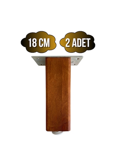 Kale Ayarlı Ahşap Ayak Mobilya Masa Ve Dolap Ayağı Ceviz Kayın/gürgen Ağacı 18cm 2 Adet Ceviz