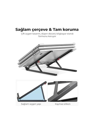 Saiji X2 Taşıma Çantalı Alüminyum Notebook Laptop Standı Siyah