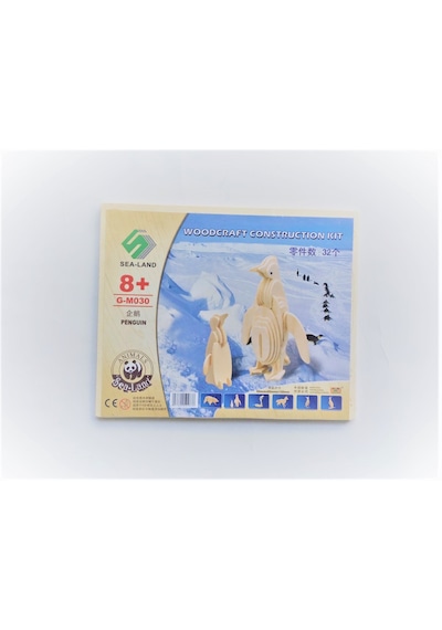 Ahşap 3d Penguen Maketi Puzzle