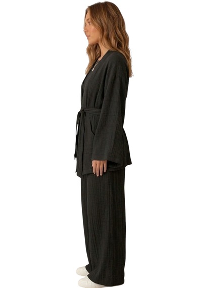 Estewoman Pamukestewomanfashion Müslin İkili Takım M/l siyah