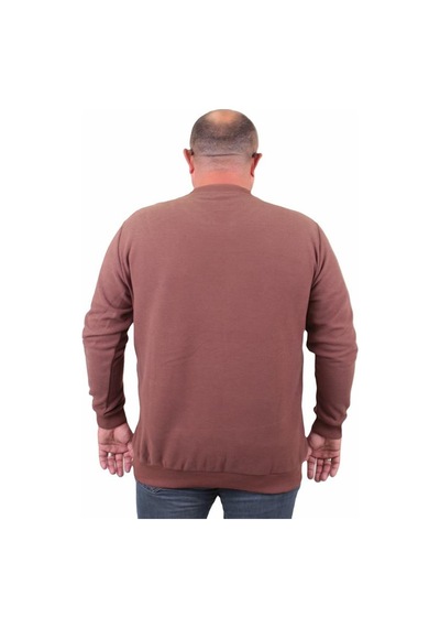 Starbattal Büyük Beden Selanik V Yaka Classic Sweat 23201 Taba-Taba