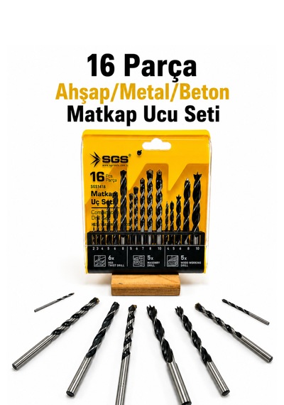 Matkap Ucu Seti 16 Parça Ahşap/metal/beton
