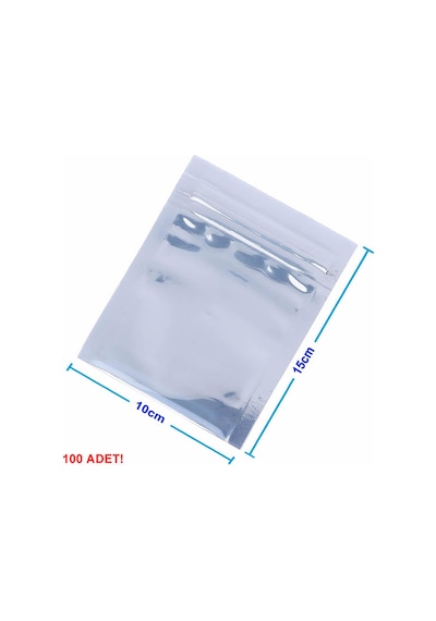 Kilitli Antistatik Poşet 10x15cm 100 Adet Şeffaf Su Toz Geçirmez Koruyucu Esd Metalize Torba Çanta