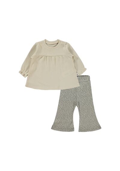 Civil Baby Garnili İspanyol Paça 6-18 Ay Takım - Bej