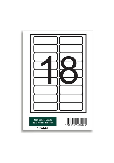 Herboy Hb-1318 83 X 30 Mm A4 Laser Etiket 100 Adet