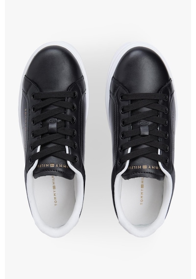 Tommy Hilfiger Th Chic Cupsole Kadın Siyah Platform Taban Sneaker-13412 Siyah