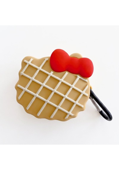 Caseonn Samsung Galaxy Buds 4 Kılıf Karakter Figürlü Waffle Hllo Ktty Altın