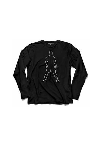 Cristiano Ronaldo Cr7 Juventus Forma Altın Top 3 Uzun Kollu Tişört Baskılı Çocuk T-shirt 001