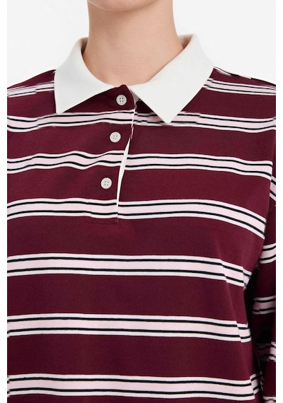 Defacto Loose Fıt Çizgili Sweatshirt G9467ax26sppn74 Pembe-pn74