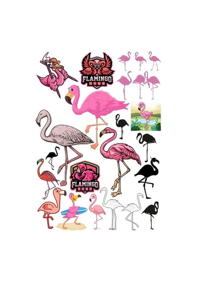 Flamingo Sticker Set 15 Parça Telefon, Tablet, Defter, Laptop Sticker