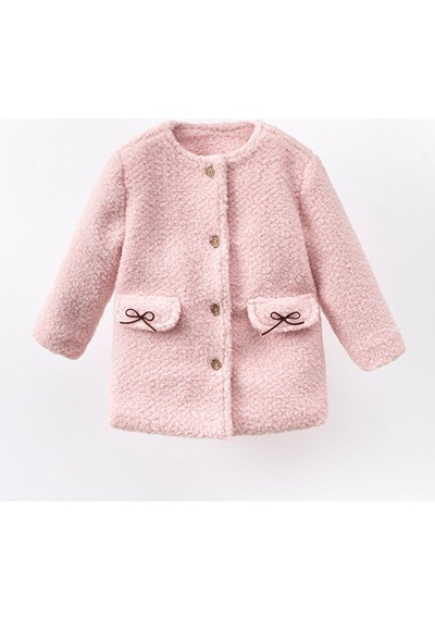 Cumino Cute Kız Çocuk Şapkalı Kaban Pembe