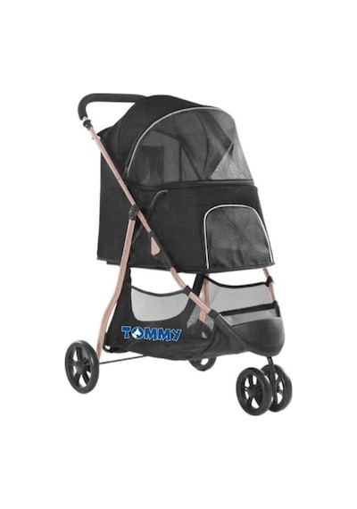 Tommy Evcil Hayvan Arabası Siyah 74.5 x 52.2 x 98 Cm Max 15 Kg