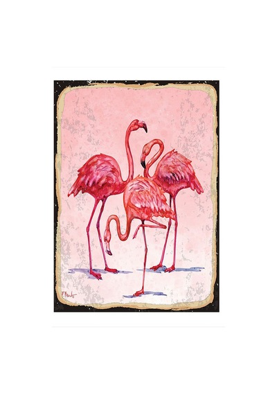 Bedeko Renkli Flamingolar Mdf Tablo 50 Cm X 70 Cm