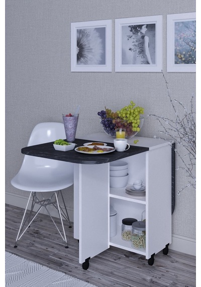 Açlır Kapanır Oval Yemek Masası Beyaz Bendır