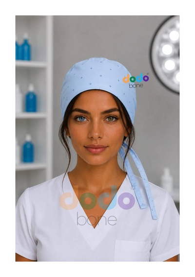Açık Mavi Cerrahi Bone , Medikal Bone , Doktor, Hemşire, Diş Hekimi Ve Veteriner Bonesi