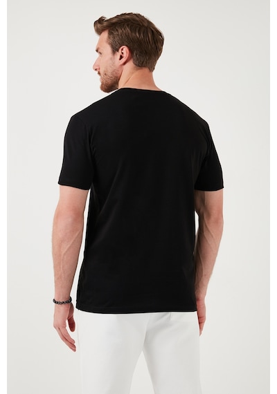 Buratti Pamuklu Slim Fit Bisiklet Yaka Erkek T Shirt 646R8120 Siyah