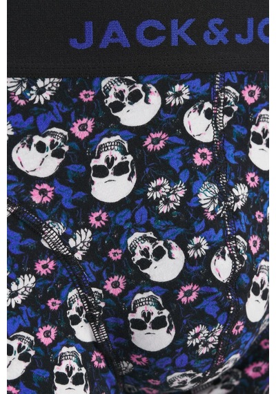 Jack & Jones Jacflower Skull Pamuklu Erkek Boxer 3 Lü Paket Siyah
