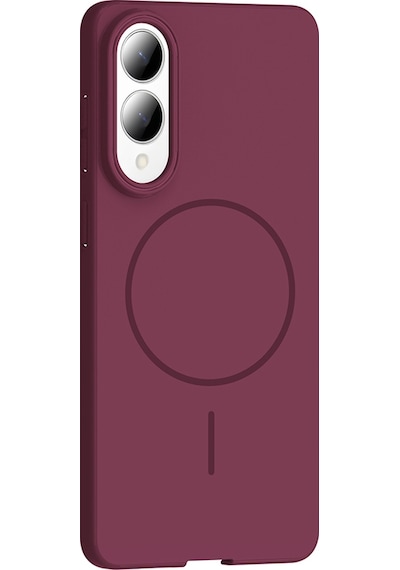 Galaxy Uyumlu S25 Edge Kılıf M-safe Şarj Özellikli Ruby Sert Kılıf Mürdüm