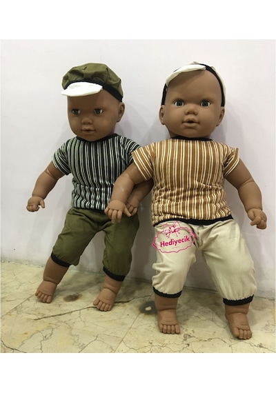 Gövdesi Dolgulu Oyun Arkadaşım Zenci Et Bebek 60 Cm