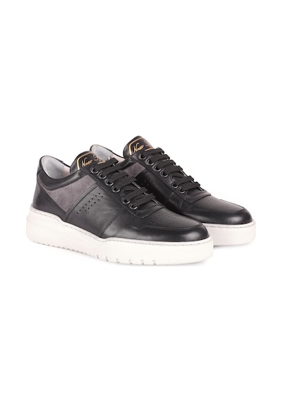 Libero 4705 Deri Erkek Sneaker Ayakkabı Siyah Bordo