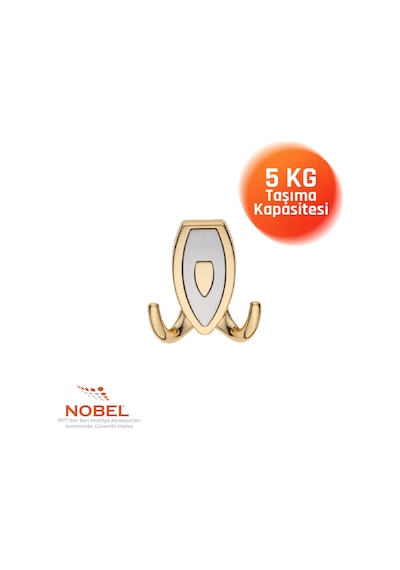 Zepli N Askı, Metal Vestiyer Askısı, 84 Gr, Dolap Ve Duvar Askılığı, Altin Matkrom Vidalı Altın