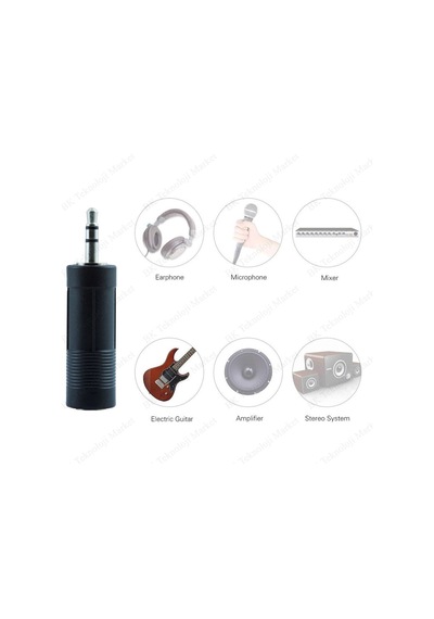 3.5Mm Stereo Erkek / 6.35Mm Stereo Dişi Ses Çevirici Adaptör