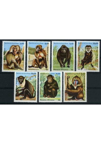 Koleksiyon Pulları, 7 Pulluk Maymunlar Serisi,guine Bissau,batı Afrika,damgasız Tam Seri,n11/1