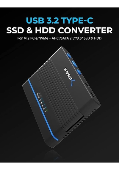Sabrent Usb 3.2 Type C M.2 Pcıe Nvme + 2,5/3,5 İnç Ssd Ve Hdd Dönüştürücü Ds-ucmh