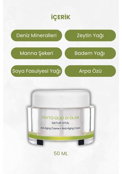 Olgun Hassas Ciltler Için Canlandırıcı, Işıltı Veren, Yaşlanma Karşıtı Phyto Olıo Dı Olıva Krem - 56808344