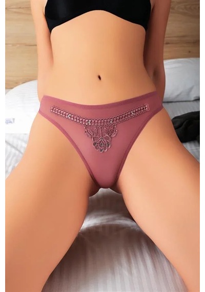 Linabloom Vizon Nakış Desenli Taşlı Tanga String
