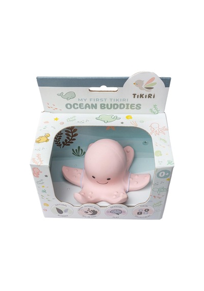 Tikiri Doğal Kauçuk Diş Kaşıyıcılı Oyuncak-Octopus