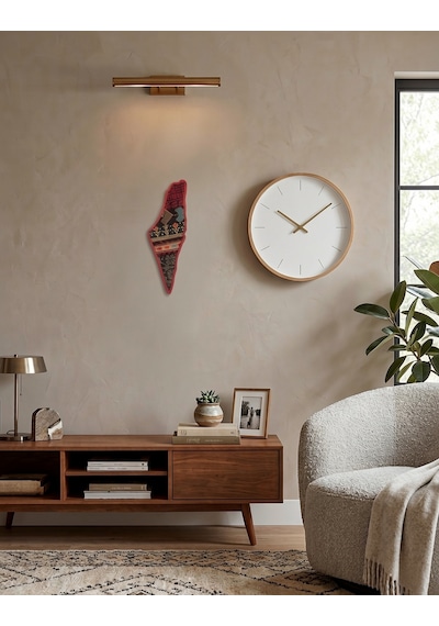 Askılı Filistin Haritası Üzrine Filistin Renkli Nakışlı Küçük Hacmi 29 Cm P00058 Diğer