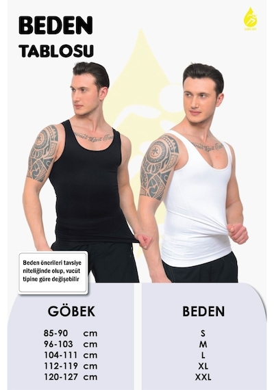 Sh Mağazacılık Premium Erkek Korse Bel Göğüs Göbek 2 Beden Incelten Toparlayıcı Sıkılaştırıcı Siyah Atlet Siyah