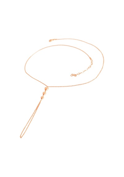 Şık 3 Sıra Kalp Model Gümüş Şahmeran Bileklik Taşsız - Rose Gold