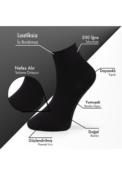 Lion Monroe Saf Bambu Kadın Lastiksiz Siyah - Beyaz - Gri Melanj Soket Dikişsiz Premium Çorap Kutulu 6'lı / Iz Bırakmaz / Sıkmayan Çorap L5952az Lion Monroe Saf Bambu Kadın Lastiksiz Siyah - Beyaz - Gri Melanj Soket Dikişsiz Premium Çorap Kutulu 6'lı / Iz Bırakmaz / Sıkmayan Çorap L5952az