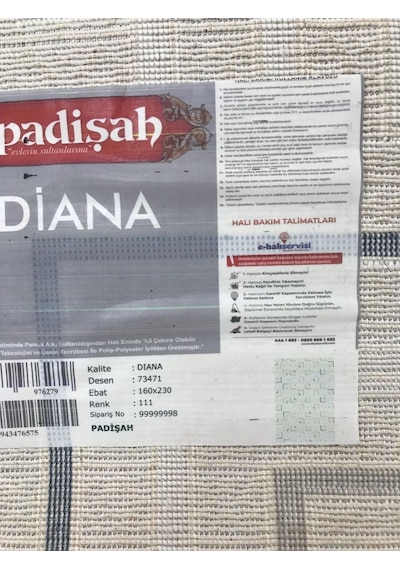 Padişah Halı Diana 73471 111 Serisi Salon Oturma Yatak Odası Halısı Krem