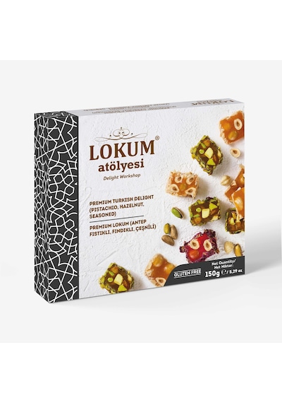 Lokum Atölyesi Premium Lokum Antep Fıstıklı Fındıklı Çeşnili 150 G