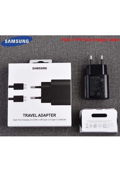 Samsung Uyumlu Ta800 Type-C Hızlı Şarj Aleti Kablo Set 25W Siyah (486519157)