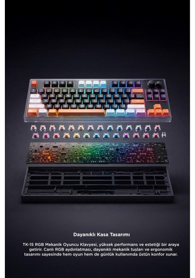 Çoklu Bağlantılı 2.4g +bt +kablolu Rgb Işıklı Q Klavye Tk15 Çoklu Bağlantılı 2.4g +bt +kablolu Rgb Işıklı Q Klavye Tk15