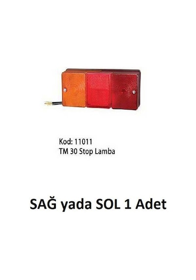 Stop Lamba Em Bmc Tm 30 Tm30 Asfar 11011 Sağ Yada Sol 1 Adet