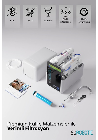 Premium Camlı Mineralli 80 Gpd Membranlı Su Arıtma Cihazı