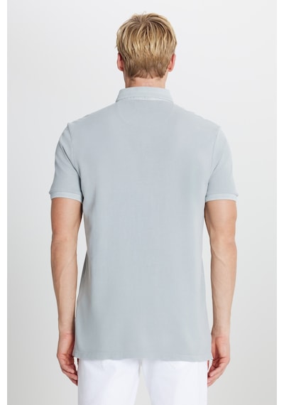 AC&Co / Altınyıldız Classics Erkek Grı %100 Pamuk Slim Fit Dar Kesim Polo Yaka Tişört Gri