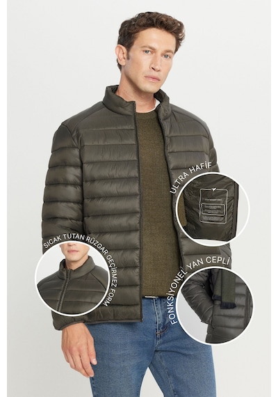 Ac&Co / Altınyıldız Classics Standart Fit Normal Kesim Dik Yaka Erkek Mont Haki
