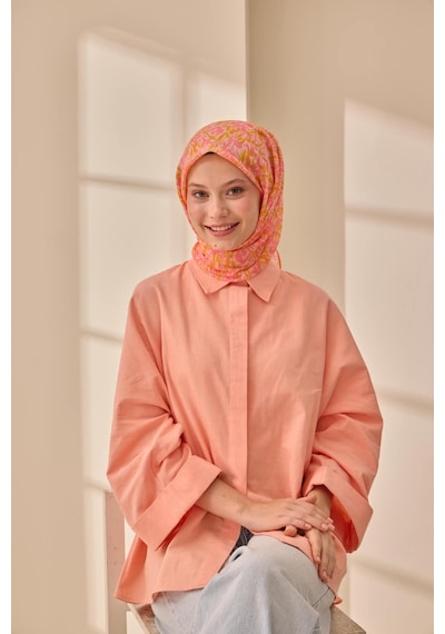 Silk Home Soft Eşarp 73091-26 Pembe, Pudra, Yağ Yeşili, Turuncu