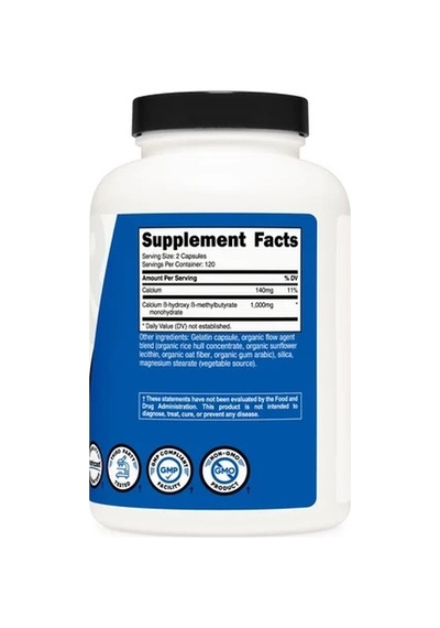 Hmb As Calcium 1,000 Mg 60 Capsules 30 Servis