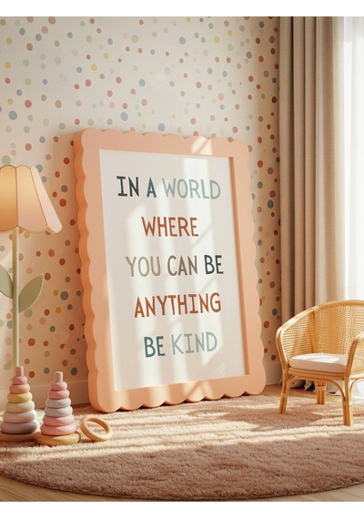 In A World Where You Can Be Anything Be Kind Dijital Baskı Poster V1 Çerçevesiz