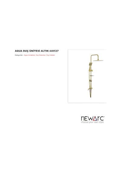 Aqua Altın Duş Ünitesi 440537 Altın