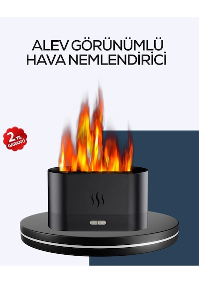 Hava Nemlendiriciler Aromatik Oda Kokusu Difüzörü Alev Tasarımlı Led Işıklı Nemlendirici