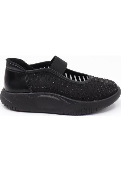 Nesilshoes Nesil Shoes Conf 212 Siyah Taşlı Anatomik Kadın Sneakers