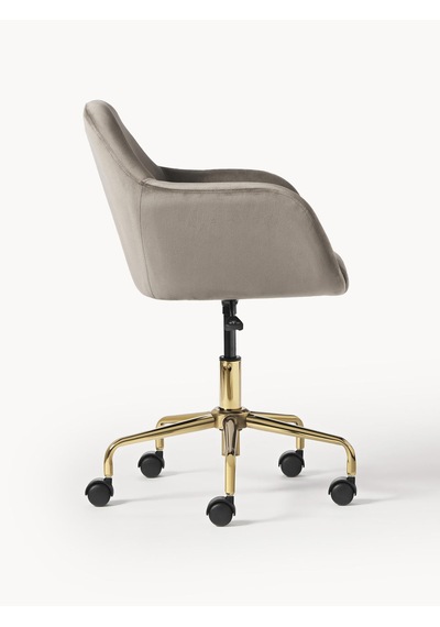 Westwing Bouclé Ofis Sandalyesi Lucie: Beyaz, Altın Ayaklı, Ayarlanabilir Gri - Gold 8977 Westwing Bouclé Ofis Sandalyesi Lucie: Beyaz, Altın Ayaklı, Ayarlanabilir Gri - Gold 8977